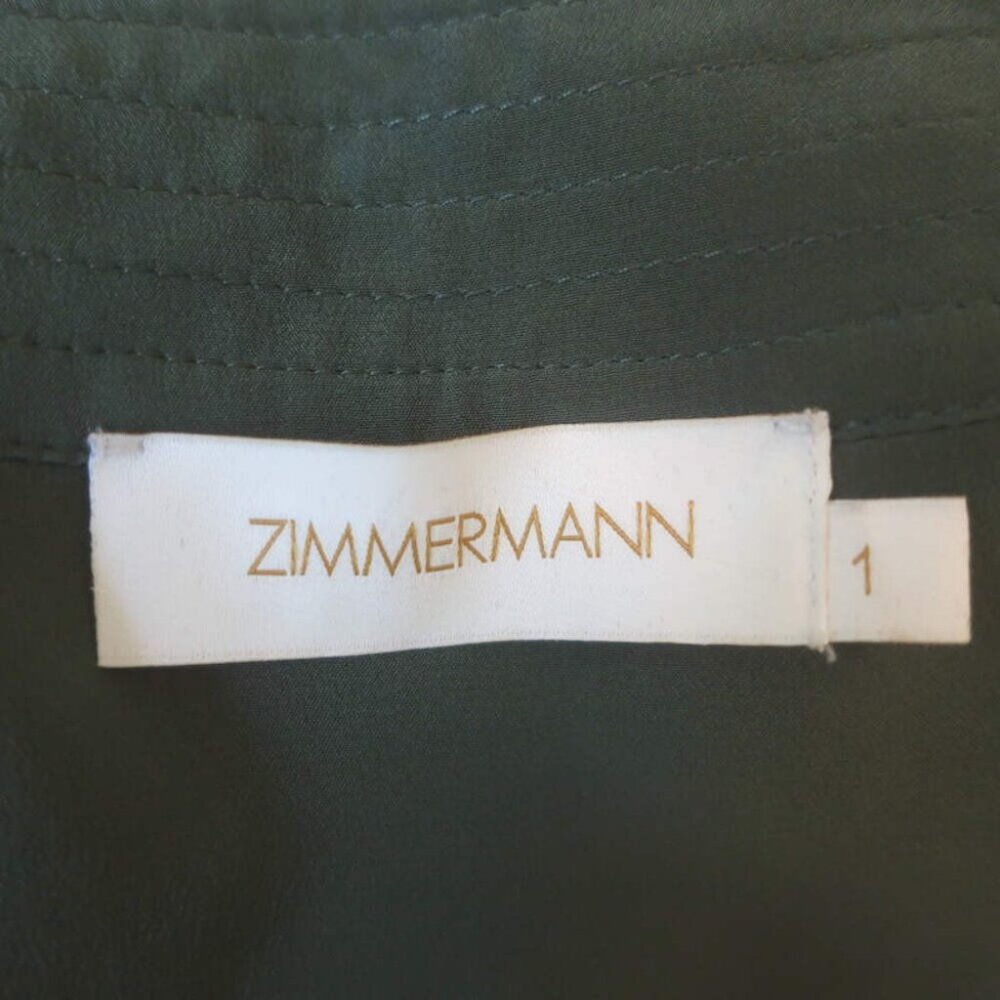 Zimmermann Espionage Utility Belted Romper Army Green Silk Crepe de Chine Size 1 - Picture 7 of 8